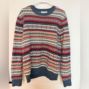 Old Navy Fair Isle Knit Sweater - Red, Navy, Cream